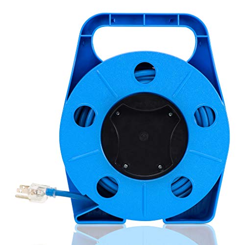 CopperPeak 25 ft Portable Extension Cord Reel Manual Hand Wind