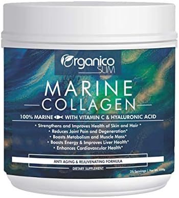 OrganicoSlim Marine Collagen 250 gm with Vitamin C & Hyaluronic Acid