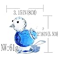 Waltz&F Crystal Bluebird of Happiness Collectible Figurines Glass Animal Figurine for Table Home Decoration
