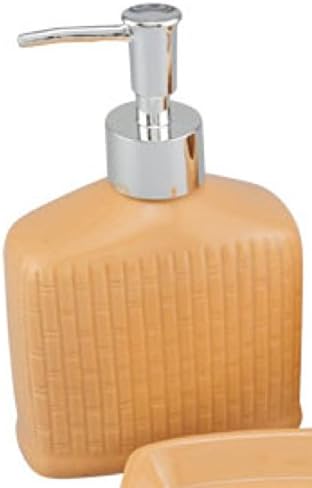 Amazon Com Ribbed Ceramic Bath Accessories Tan Peach Soap Or