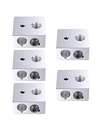 excelfu 5pcs 30 extrusora de longitud Tubo y 5pcs extrusora Latón Boquilla de garganta de teflón y 5pcs calentador bloques Hotend Para MK8 Makerbot Anet A8 impresora 3d (Bonus: 2 hexagonales Llaves)