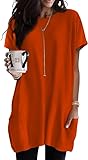 Womens Tops Casual Crewneck Sweatshirt Short Sleeve