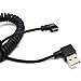 Coiled Mini USB Cable - Aggice Right-Angle 90 Degree USB 2.0A to Mini USB Male 150cm 5ft Spring Coiled Cable for Mobile Phone, Tablet etc (Right angle Mini USB) ¡­