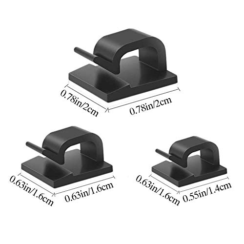 50pcs White Adhesive Cable Clips, Wire Clips,Car Cable Organizer,Cable Holder,Cable Wire Management,Cable Holder for Car,Office and Homeï¼ˆIncluded S Size M Size and L Size Cable Clipsï¼‰