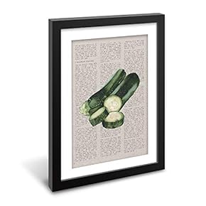 Black Paper Framed Canvas Wall Art for Living Room, Bedroom Abstract Green on Newspaper Canvas Prints for Home Decoration Ready to Hanging - 23x31 inches