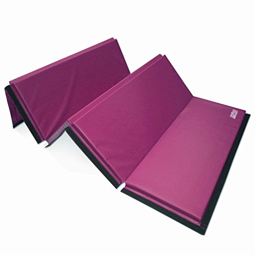 Gymmatsdirect 5'x10'x2" Super Large Gymnastics Exercise Tumbling Mat, 5 Panels Folding Gym mats, Purple