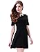 Aphratti Women's Short Sleeve Peter Pan Collar Cute Skater Dress Fit and Flare A-Line Casual Dresses
