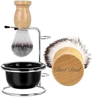 Aethland Personalized Shaving Brush Set for Men Dad, Customized Name Letters Shave Brush Stainless Steel Shavi