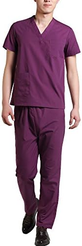 SONGXIN Workwear Uniform Medical Scrubs Men's V-Neck Top and Pants