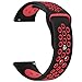 NO1seller Top Compatible Bands Replacement for Fitbit Versa Smart Watch Women Men Small Large, Soft Silicone Sport Strap with Ventilation Holes Replacement Accessories Wristband Black/Red Small