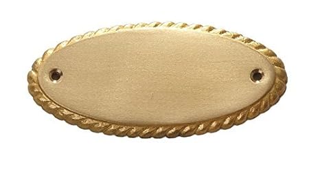 EDEL DESIGN OVAL MIT EINFASSUNG MASSIV MESSING TÜRSCHILD 10 x 0,5 x 4 cm inkl. wunsch Gravur