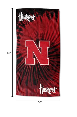 Northwest NCAA Nebraska Cornhuskers Unisex-Adult Beach Towel, 30 x 60, Psychedelic