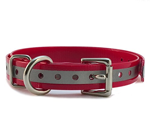 Sparky Pet Co High-Flex 1" Reflective Roller Buckle Replacement Collars (Red)