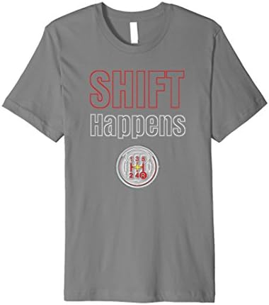Mens Funny Racing Car Guy Premium Novelty T Shirt Shift Happens XL Slate