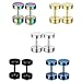 Rurah 5 Pairs Fashion Stainless Steel Cartilage Stud Earrings for Men Women Barbell Muti-color Colors Stud Earrings