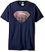 DC Comics Men's Superman Man of Steel Short Sleeve T-Shirt, Shield Navy, Medium