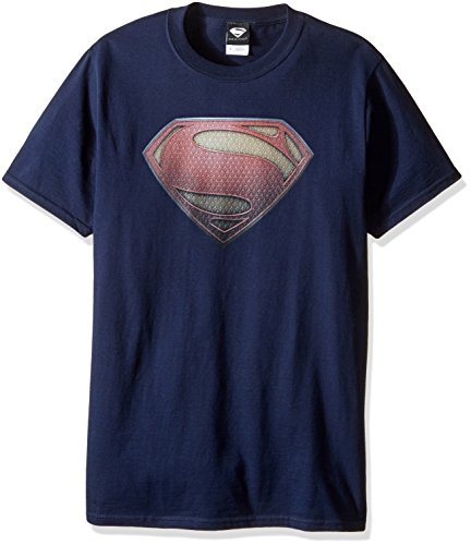 Dc comics men s superman man of steel shield t-shirt, navy, mediu…