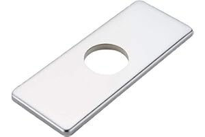 Homevacious 6 inch Bathroom Vessel Vanity Sink Faucet 4" Hole Cover Deck Plate Escutcheon Polished Chrome Square Stainless Steel