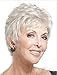 SmartFactory Silver White Short Human Hair Wig Europe Style for Grandma