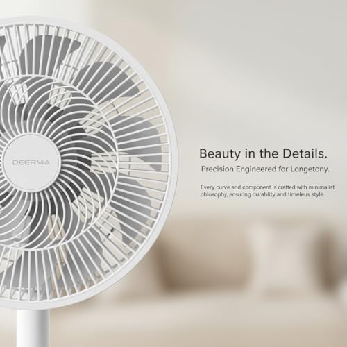 Deerma 16" Stand Fan, Floor Fan 60W with 3 Mode/Speed, 7 Leaf Blade, 4 Adjustable Height & Tilt