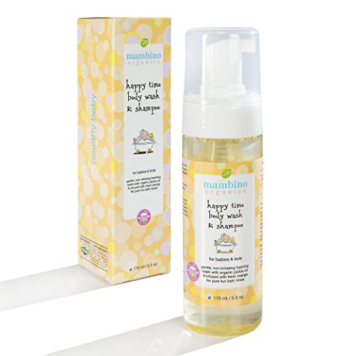 Mambino Organics Baby Kids Wash and Shampoo, Happy Time, 5.5 Fluid Ounce