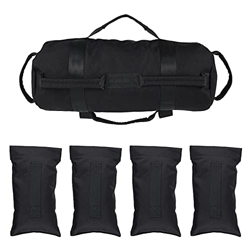 JLDTOP Weight Sandbag Bag, Home Gym, 900D Oxford Fabric Adjustable Energy Bag, Strength Training Fitness Exercise Workout for Functional Dynamic Load Exercises(25KG,Black)