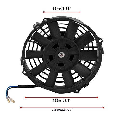 VOVI 12V 7''Car Cooling Fan Automobile Vehicle Clip Fan Powerful Quiet Ventilation Electric Car Fans Cooler Radiator Cooling Thermo Electric Fan
