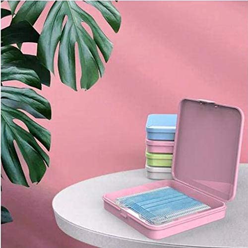 Plastic Storage Case Organizer Reusable Keeper Folder for Mouth Cover, Portable Face Cover Storage Clip Dustproof Storage Boxes Containers with Lids for Pollution Prevention Blue
