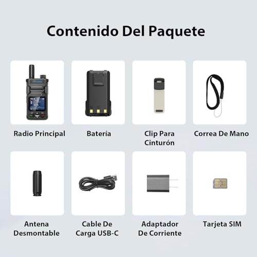 OMIZN T6 Radios de Comunicación Globales 4G LTE Distancia Ilimitada, Cifrado AES-256, Recargables para Equipos de Trabajo, Familias y Actividades al Aire Libre, Paquete de 2
