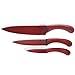 Paula Deen Signature Cutlery 3-Piece Chef Set with Sheaths, Speckle Red