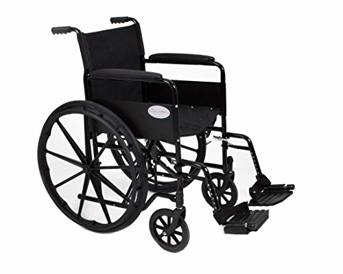 Stylish Black Sport Self - Propelled Lightweight Folding Wheelchair - 18'/20' Seat Width (Fast Delivery!) (AMW0046BF)