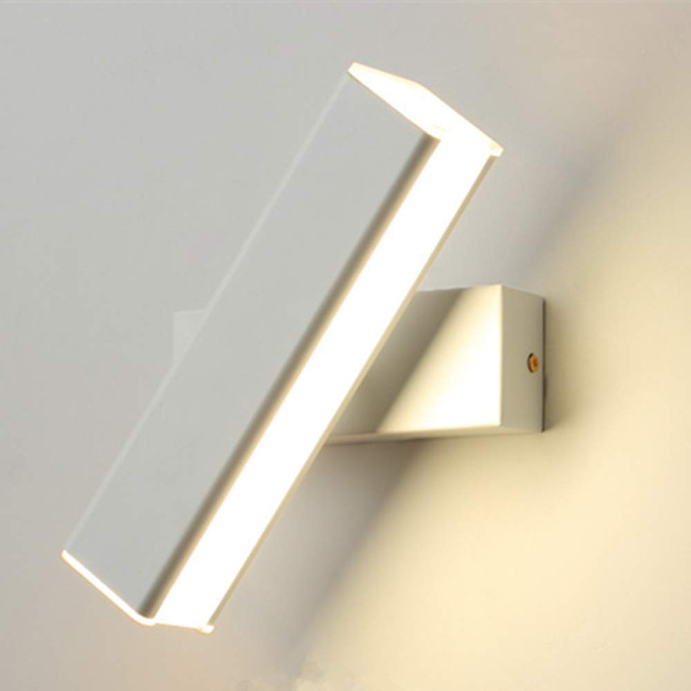 Chrasy LED Wall Light Modern Indoor Bright Wall Sconce Lighting Fixture, Rotatable 350° Angle Fit for Hallway Stairs Hotels Bedside Living Room (6W, White Color)