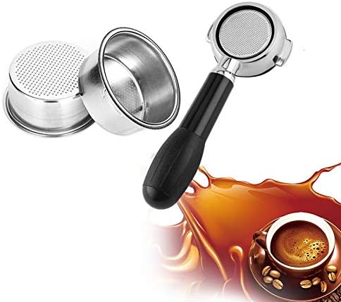 LLZJ Coffee Filter Cup 51mm Non Pressurized Filter Basket For Breville Delonghi Filter Krups Coffee Products Kitchen Accessories (Color : Silver)