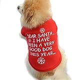 Pet Shirt,Haoricu Winter Christmas Dog Cotton Costume Small Dog Cat Pet Clothing Puppy T Shirt Apparel Warm Pullover High-grade Embroidered (S, Red)