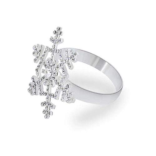 image for Elehere Snowflake Napkin Rings Set of 12 for Christmas, Holidays, Dinn
