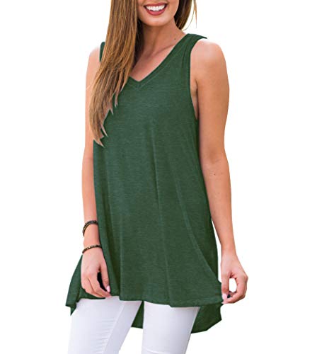 image for AWULIFFAN Women's Summer Sleeveless V-Neck T-Shirt Short Sleeve Sleepw