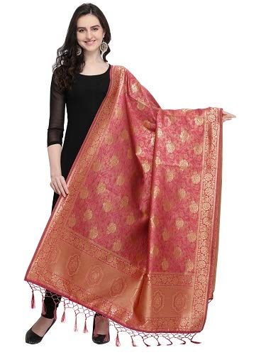VAIVIDHYAM Womens Silk Dupatta (3_Beige_one Size)