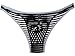 Jaxu Men's Bordered Mini Brief Mesh Striped Bikini Briefs Underwear L Black