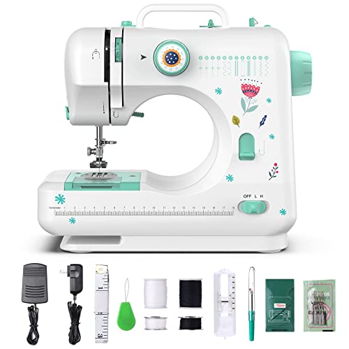 Sewing Machines Portable Mini Sewing Machine for Beginners, Builtin 12 Stitches, Sewing