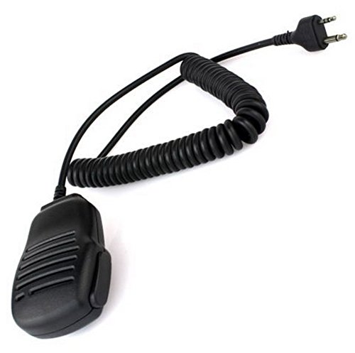 AOER Rainproof Shoulder Remote Speaker with PTT Mic Microphone for 2-pin Midland Alan Radio