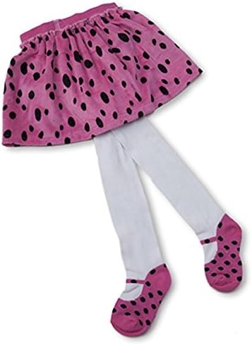 Posh Tights With Skirt (3-4 years old, Pink and Black Polka Dots)