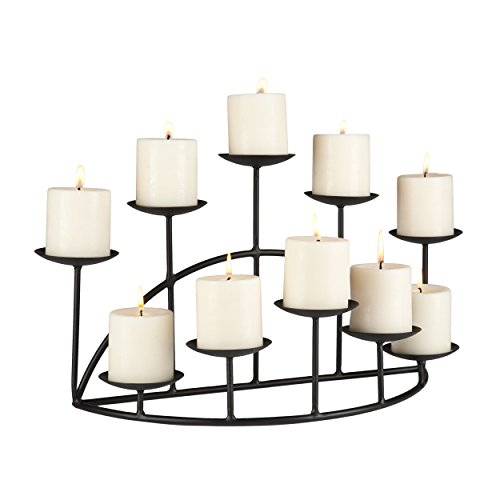 Southern Enterprises 10 Candle Candelabra, Black - Thumbnail 2
