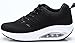 JARLIF Women's Comfortable Platform Walking Sneakers Lightweight Casual Tennis Air Fitness Shoes All Black US8