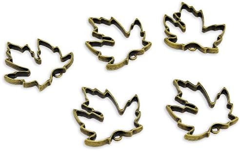 Mada 20pcs/lot Alloy Leaf Charm Jewelry Setting Accessories Hollow Glue Blank Pendant Tray Bezel Charms Jewelry Making&amp;Crafting