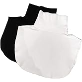 Joyci Women's Solid Stripe Turtleneck Dickey Collar Wear Outer or in Sweater Hoodie High Neck Mock Collar