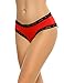 Avidlove Women Lace Underwear Bow-Tie Panties Sexy Bikinis Open Crotch Lingerie Red Medium