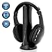 Pyle Stereo Wireless Over Ear Headphones-Hi-fi Headphone Professional Black Monitor Headset with 30m Range,Noise Isolation Padding,Microphone-TV,Computer,Gaming Console iPod Phone-Pyle Home PHPW5