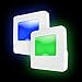 LED Concepts Pack of 2 Plug-In LED Night Lights – Ultra Slim, Cool-Touch Design – Great for Bedroom, Bathroom, Hallway, Stairways, or Any Dark Room (Blue Green)