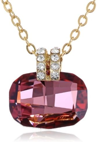 Oroclone "Crystal Luxe" Gold Plated Cushion Cut Swarovski Stone Necklace, 16"