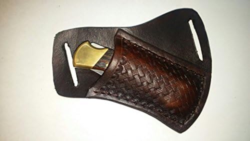 Custom made cross draw leather sheath for buck 112 pocket knife .!!! knife not included !!!
